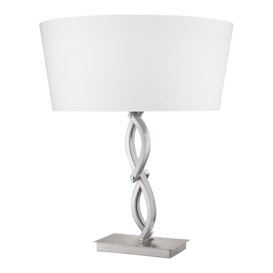 Acclaim Trend Home Table Lamp, Nickel/White Tapered Drum