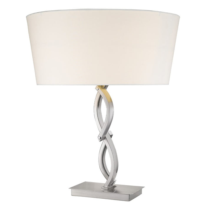 Acclaim Trend Home Table Lamp, Nickel/White Tapered Drum