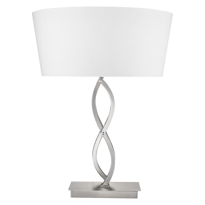 Acclaim Trend Home Table Lamp, Nickel/White Tapered Drum