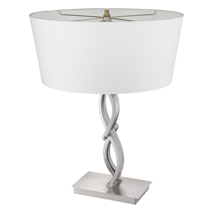 Acclaim Trend Home Table Lamp, Nickel/White Tapered Drum