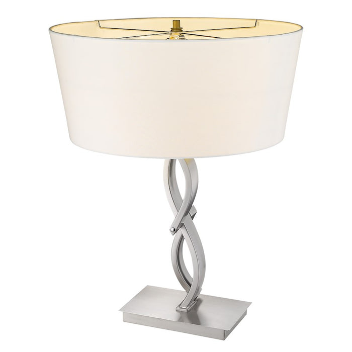 Acclaim Trend Home Table Lamp, Nickel/White Tapered Drum