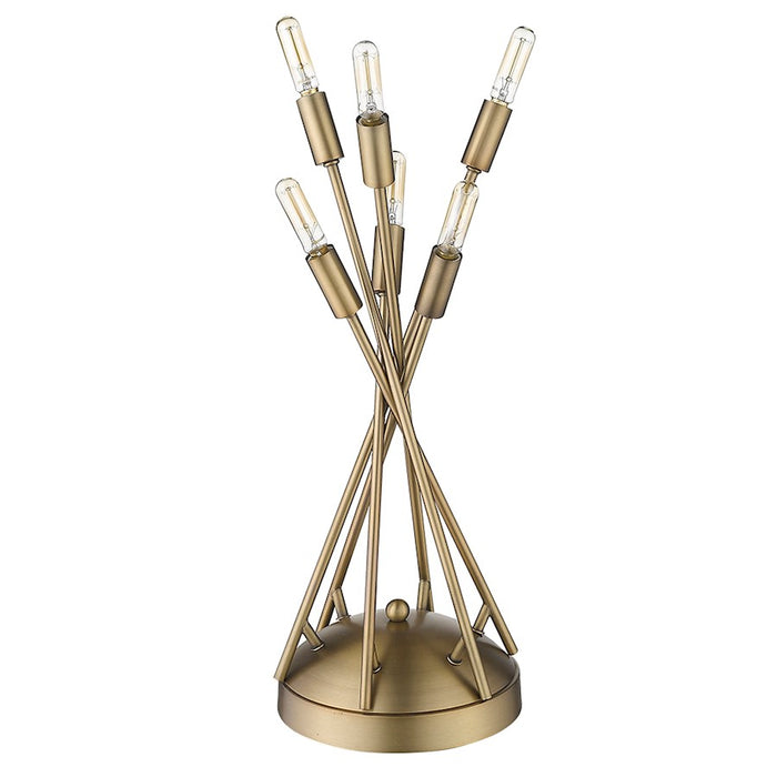 Acclaim Perret 6 Light Table Lamp, Aged Brass