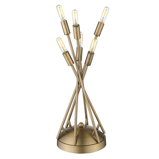 Acclaim Perret 6 Light Table Lamp, Aged Brass