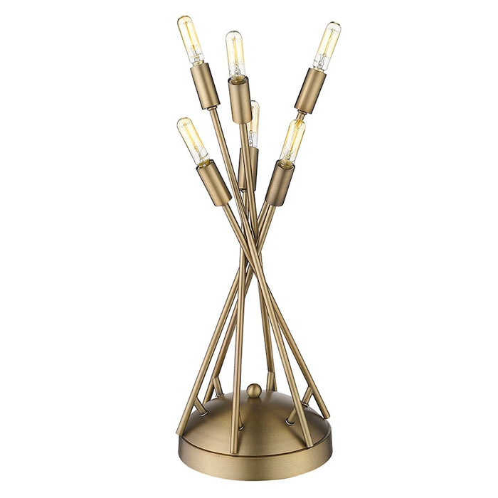 Acclaim Perret 6 Light Table Lamp, Aged Brass