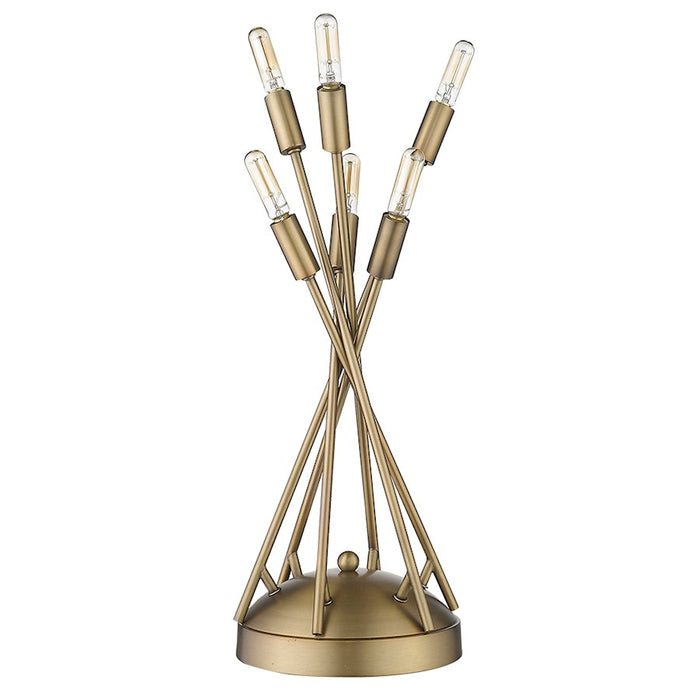 Acclaim Perret 6 Light Table Lamp, Aged Brass