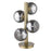 Acclaim Lunette 4 Light Table Lamp, Brass/Smoke Glass Globes