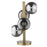 Acclaim Lunette 4 Light Table Lamp, Brass/Smoke Glass Globes