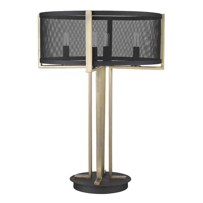 Acclaim Trend Home 4 Light Table Lamp, Black/Black Mesh Drum