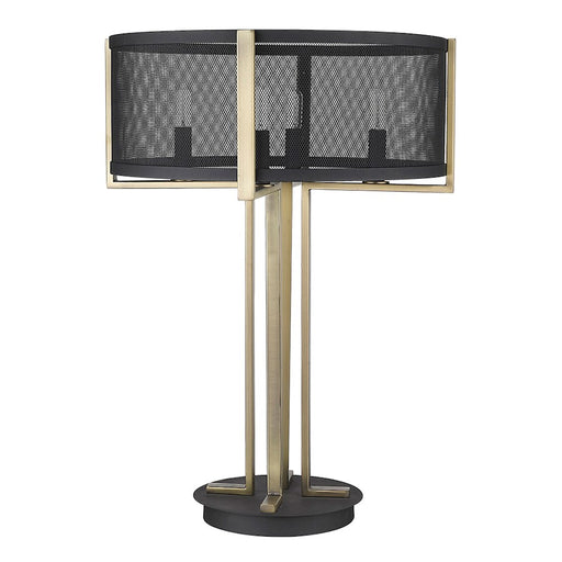 Acclaim Trend Home 4 Light Table Lamp, Black/Black Mesh Drum