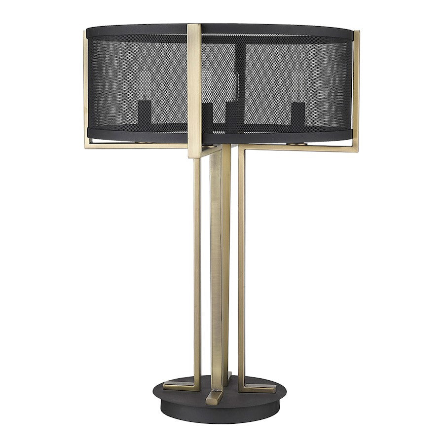 Acclaim Trend Home 4 Light Table Lamp, Black/Black Mesh Drum