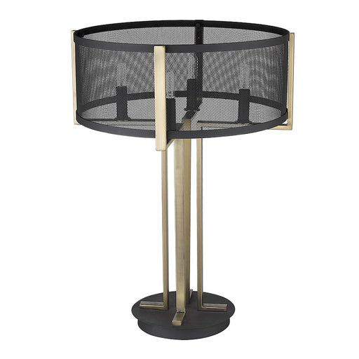 Acclaim Trend Home 4 Light Table Lamp, Black/Black Mesh Drum