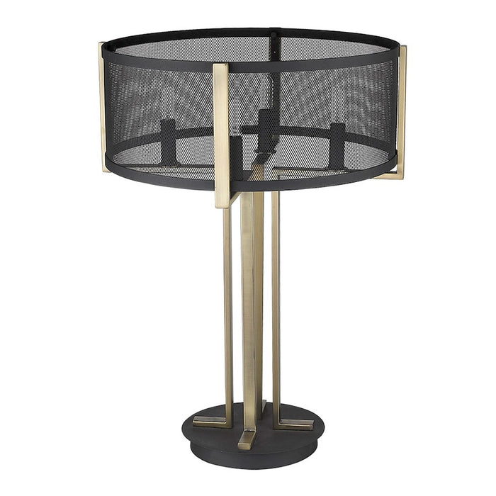 Acclaim Trend Home 4 Light Table Lamp, Black/Black Mesh Drum