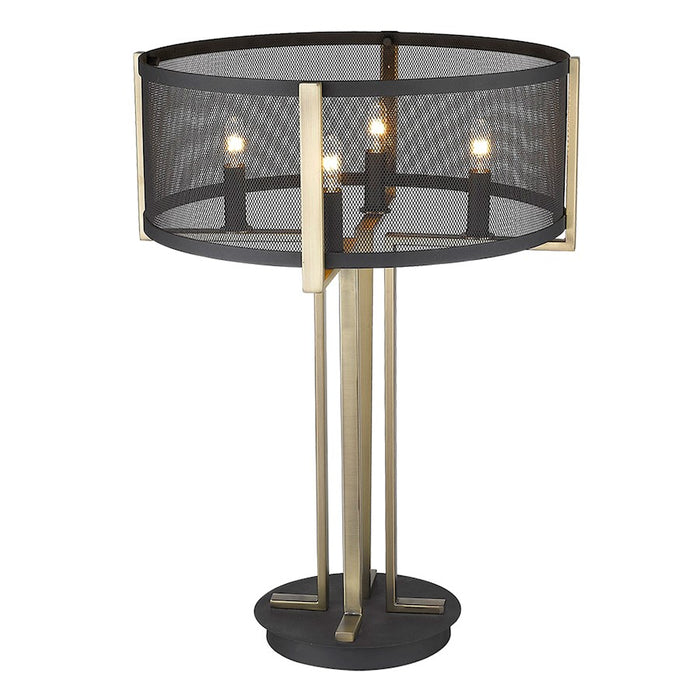 Acclaim Trend Home 4 Light Table Lamp, Black/Black Mesh Drum