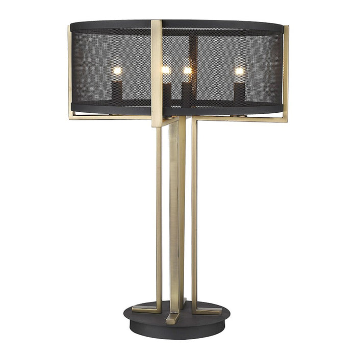 Acclaim Trend Home 4 Light Table Lamp, Black/Black Mesh Drum