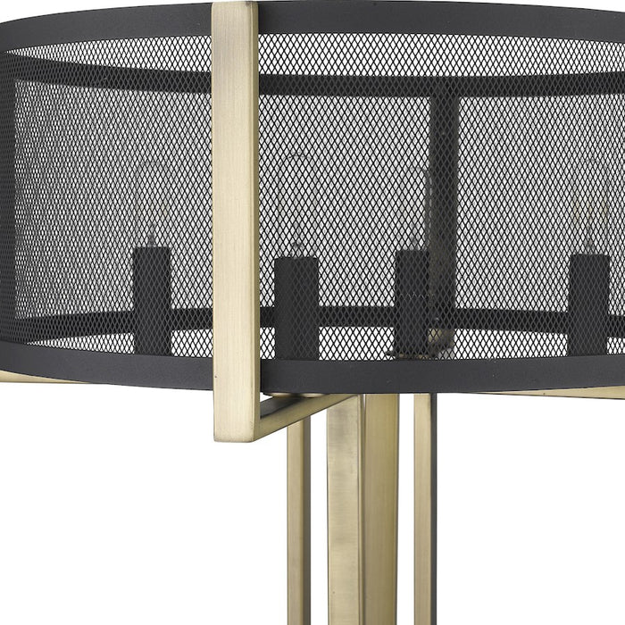 Acclaim Trend Home 4 Light Table Lamp, Black/Black Mesh Drum