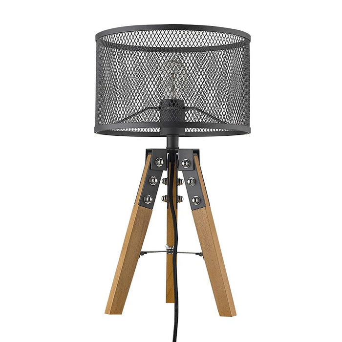 Acclaim Capprice Table Lamp, Black/Black Iron Mesh Drum