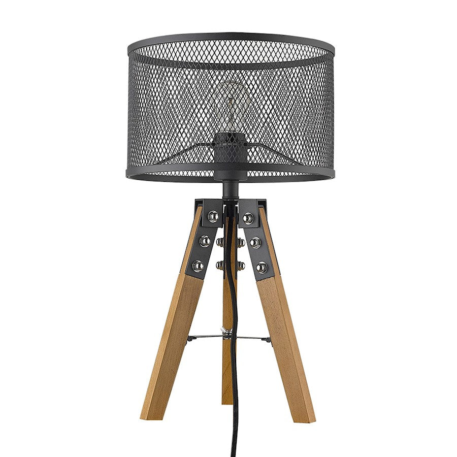 Acclaim Capprice Table Lamp, Black/Black Iron Mesh Drum