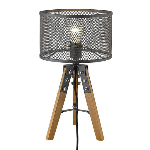 Acclaim Capprice Table Lamp, Black/Black Iron Mesh Drum