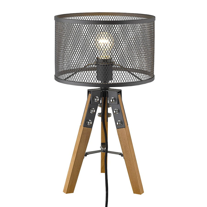 Acclaim Capprice Table Lamp, Black/Black Iron Mesh Drum