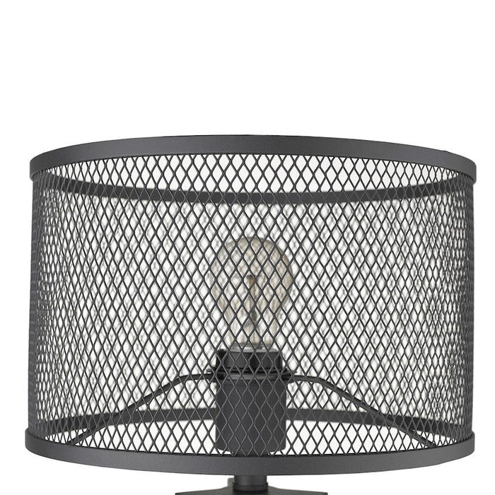 Acclaim Capprice Table Lamp, Black/Black Iron Mesh Drum