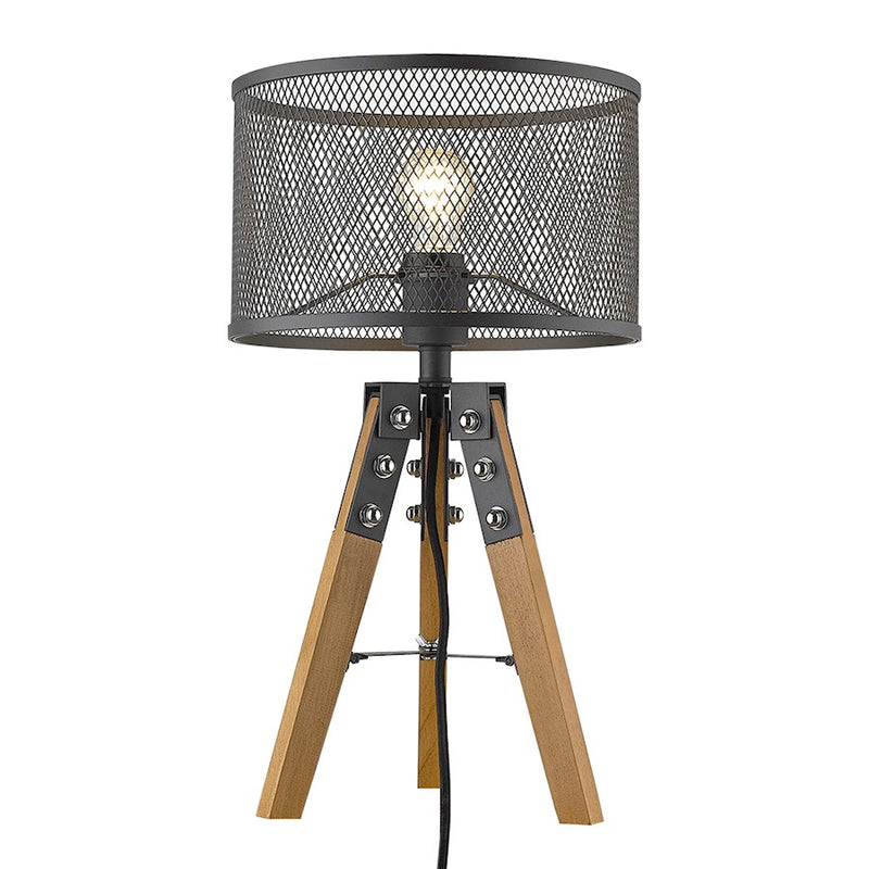 Acclaim Capprice Table Lamp, Black/Black Iron Mesh Drum