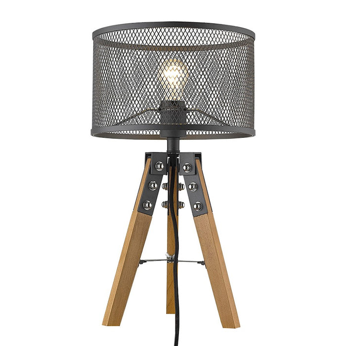 Acclaim Capprice Table Lamp, Black/Black Iron Mesh Drum