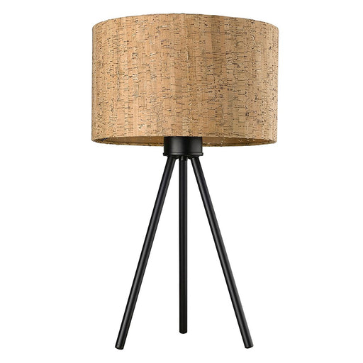 Acclaim Lisbon 1 Light Table Lamp, Matte Black/Cork Drum