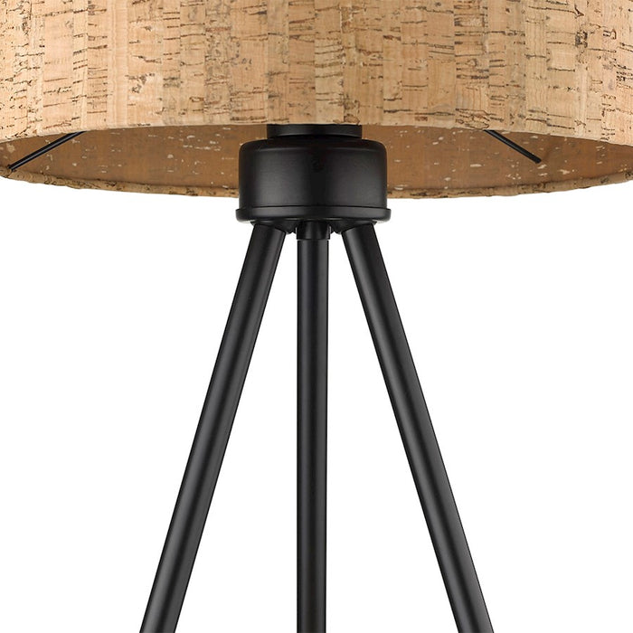 Acclaim Lisbon 1 Light Table Lamp, Matte Black/Cork Drum