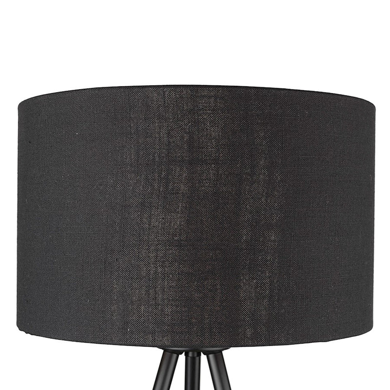 Acclaim Morenci Table Lamp, Black/Black Fabric Drum/Copper