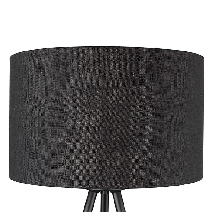Acclaim Morenci Table Lamp, Black/Black Fabric Drum/Copper