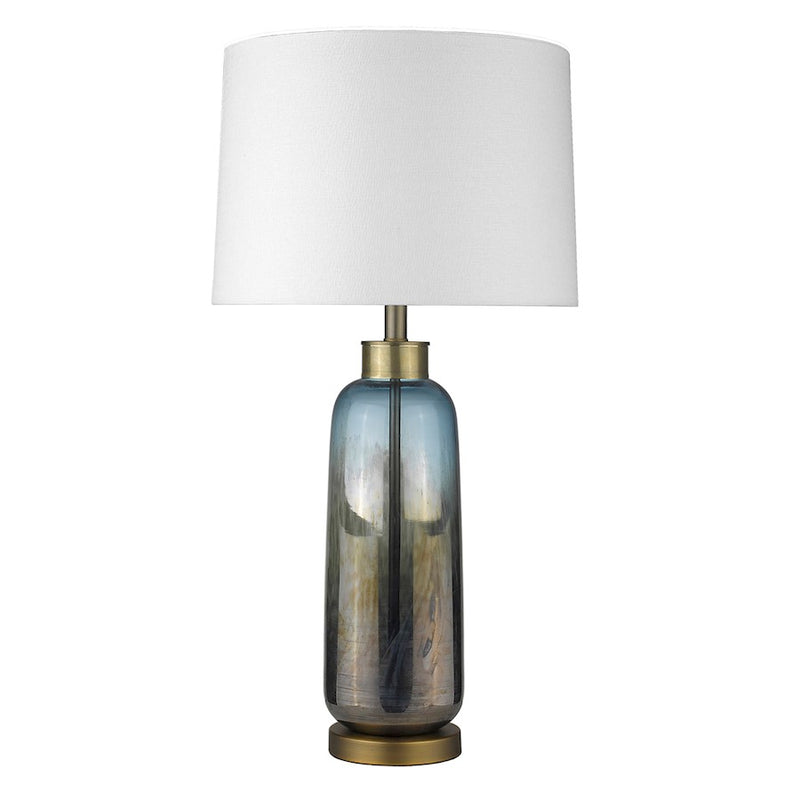 Acclaim Trend Home 31" Table Lamp, Brass/Seasalt Tapered Drum