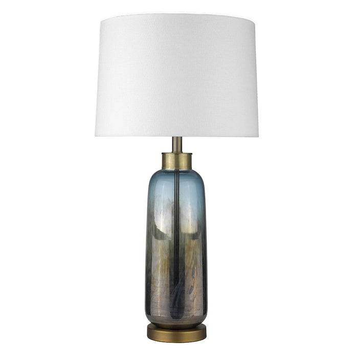 Acclaim Trend Home 31" Table Lamp, Brass/Seasalt Tapered Drum