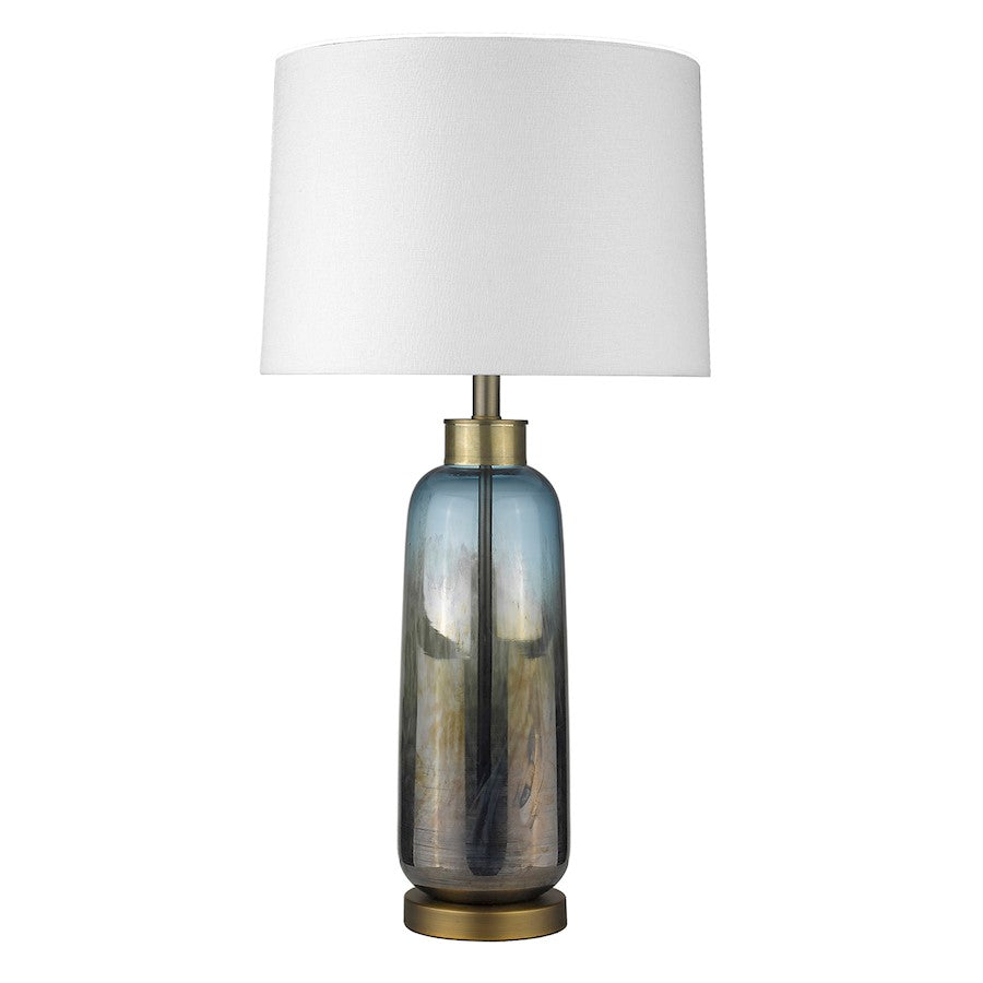 Acclaim Trend Home 31" Table Lamp, Brass/Seasalt Tapered Drum