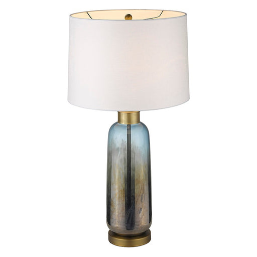 Acclaim Trend Home 31" Table Lamp, Brass/Seasalt Tapered Drum