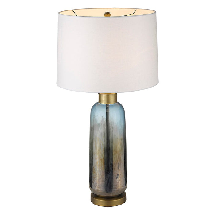 Acclaim Trend Home 31" Table Lamp, Brass/Seasalt Tapered Drum