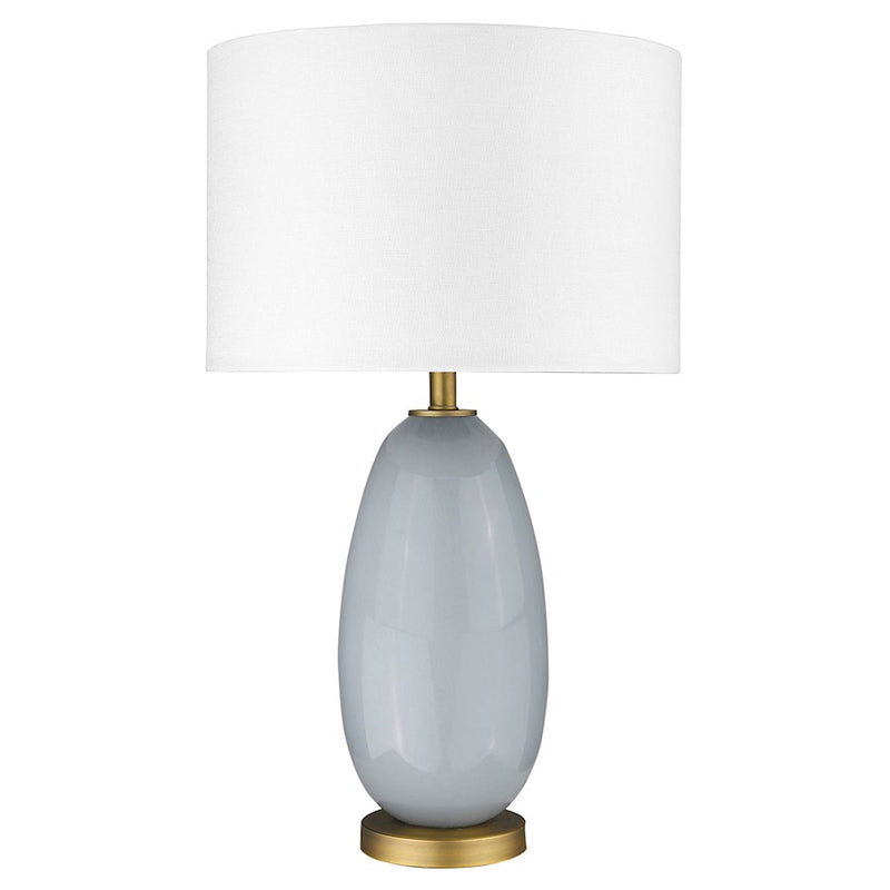 Acclaim Trend Home 1 Light Table Lamp, Brass/Cream Linen Drum