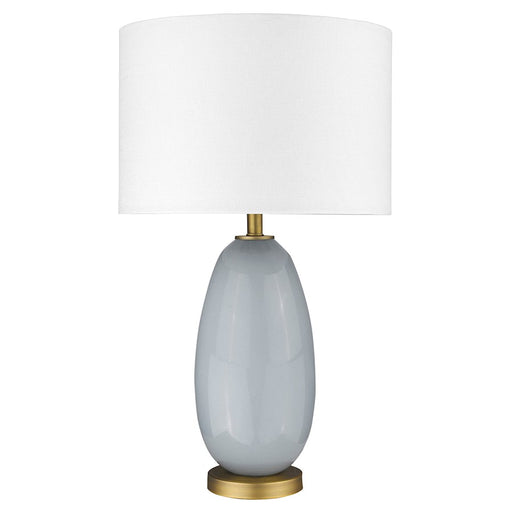 Acclaim Trend Home 1 Light Table Lamp, Brass/Cream Linen Drum