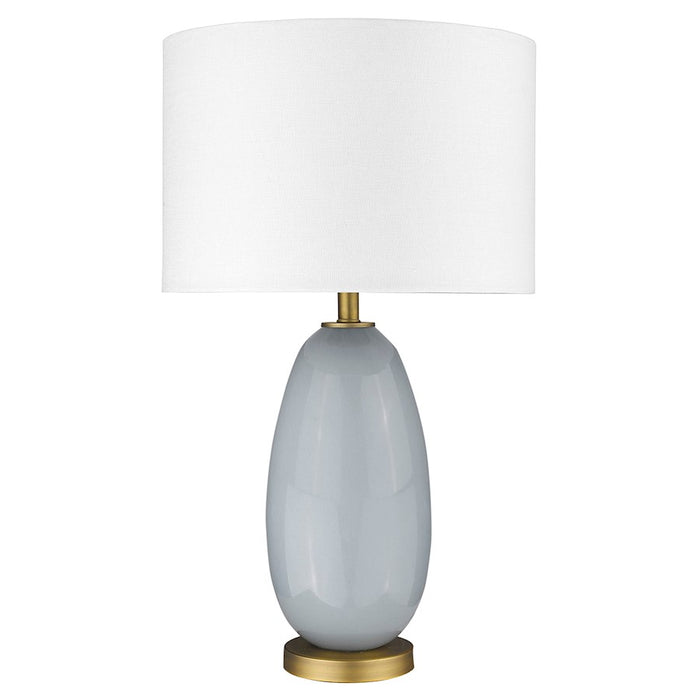 Acclaim Trend Home 1 Light Table Lamp, Brass/Cream Linen Drum