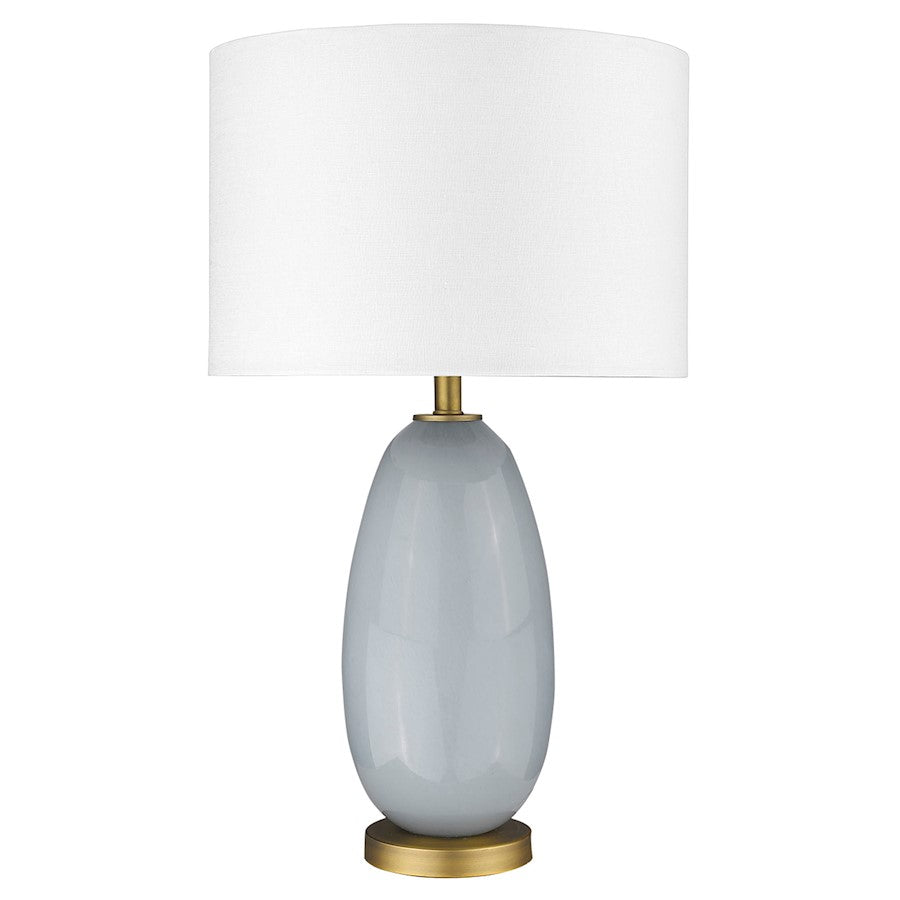 Acclaim Trend Home 1 Light Table Lamp, Brass/Cream Linen Drum