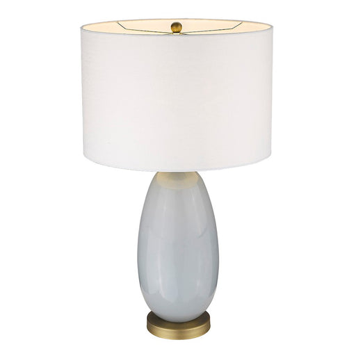 Acclaim Trend Home 1 Light Table Lamp, Brass/Cream Linen Drum