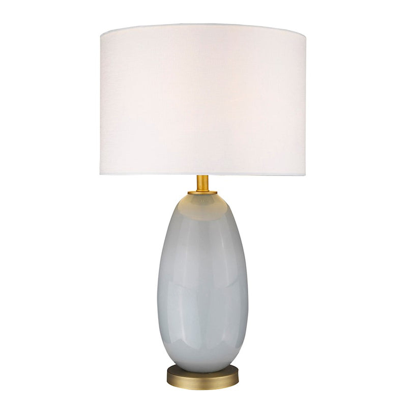 Acclaim Trend Home 1 Light Table Lamp, Brass/Cream Linen Drum