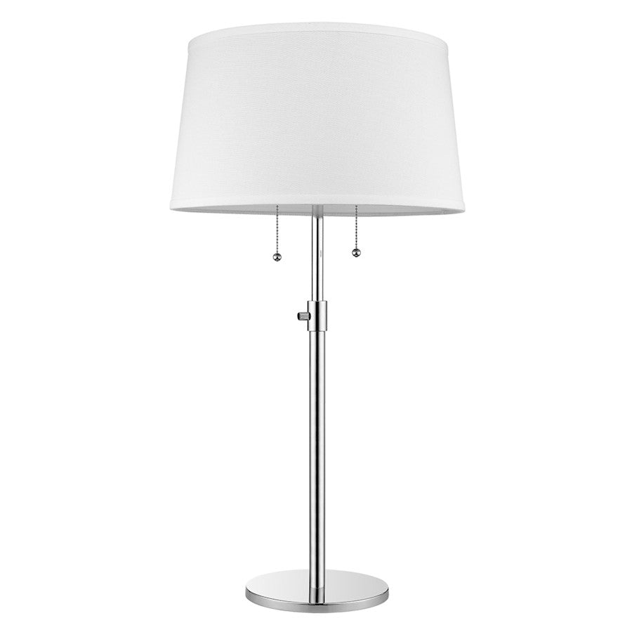 Acclaim Urban Basic 2 Light Lamp, Chrome/Off-White Shantung