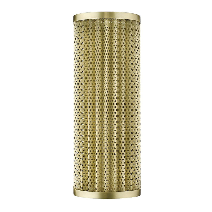 Acclaim Basetti Sconce, Gold/Gold Metal Cylindrical Shape
