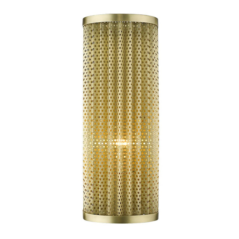 Acclaim Basetti Sconce, Gold/Gold Metal Cylindrical Shape
