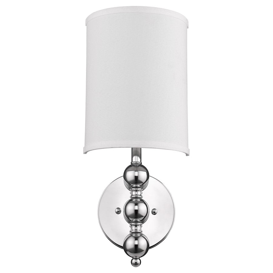 Acclaim St. Clare 1 Light Wall Lamp, Chrome/White 1/2 Round
