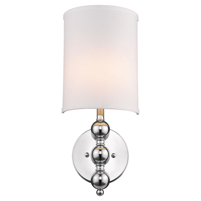 Acclaim St. Clare 1 Light Wall Lamp, Chrome/White 1/2 Round