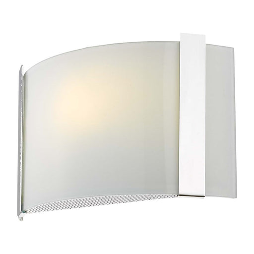 Acclaim Apollo 1 Light Sconce, Chrome/Frosted White Curved Glass