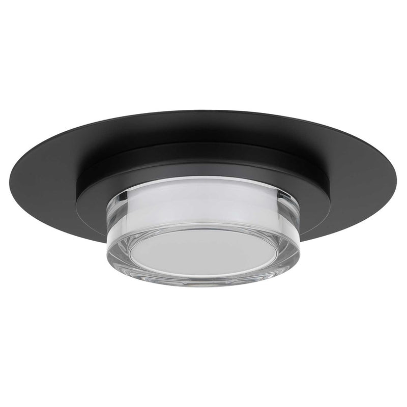 Alteck Plate 12in 1-Light Outdoor Flush Mount | Contemporary Sand Black and Clear Acrylic | Entryway & Patio | Model AFM0012-3CCT-W-BK