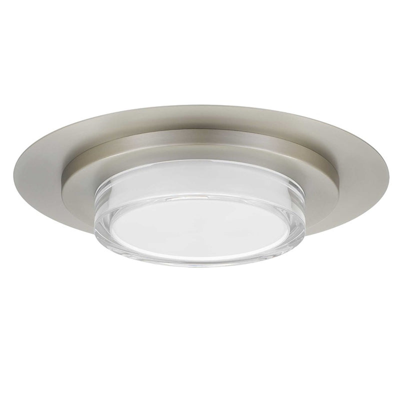 Alteck Plate 16in 1-Light LED Outdoor Flush Mount | Contemporary Brushed Stainless Steel and Acrylic | Covered Patio | Model AFM0013-3CCT-W-BSS