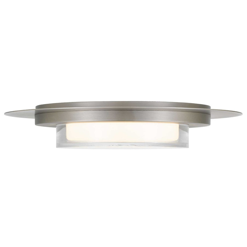 Alteck Plate 16in 1-Light LED Outdoor Flush Mount | Contemporary Brushed Stainless Steel and Acrylic | Covered Patio | Model AFM0013-3CCT-W-BSS